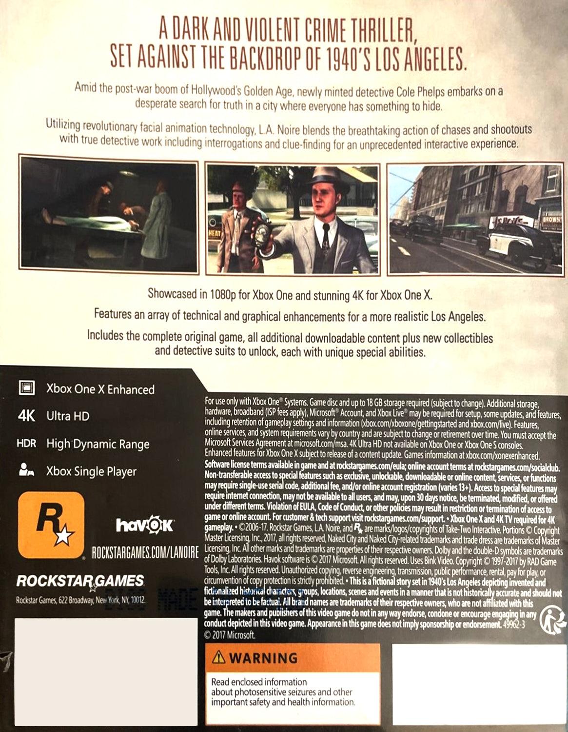 XBOX ONE L.A. NOIRE ASIAN - DataBlitz