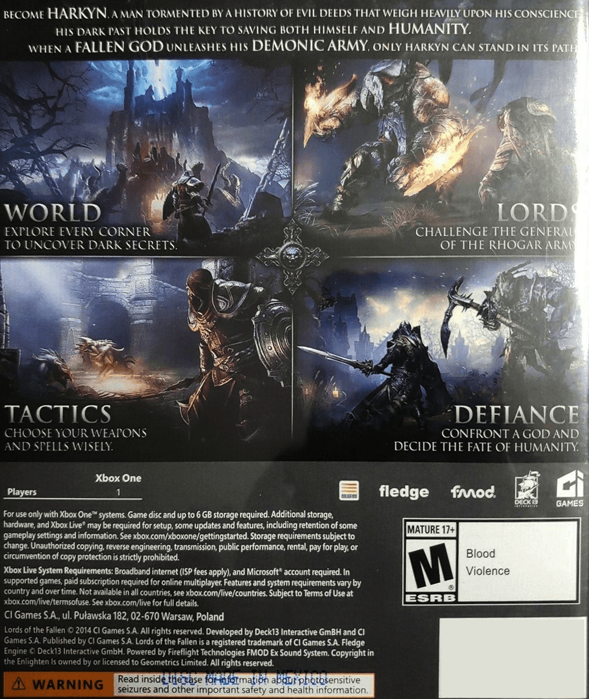 XBOXONE LORDS OF THE FALLEN (US) - DataBlitz
