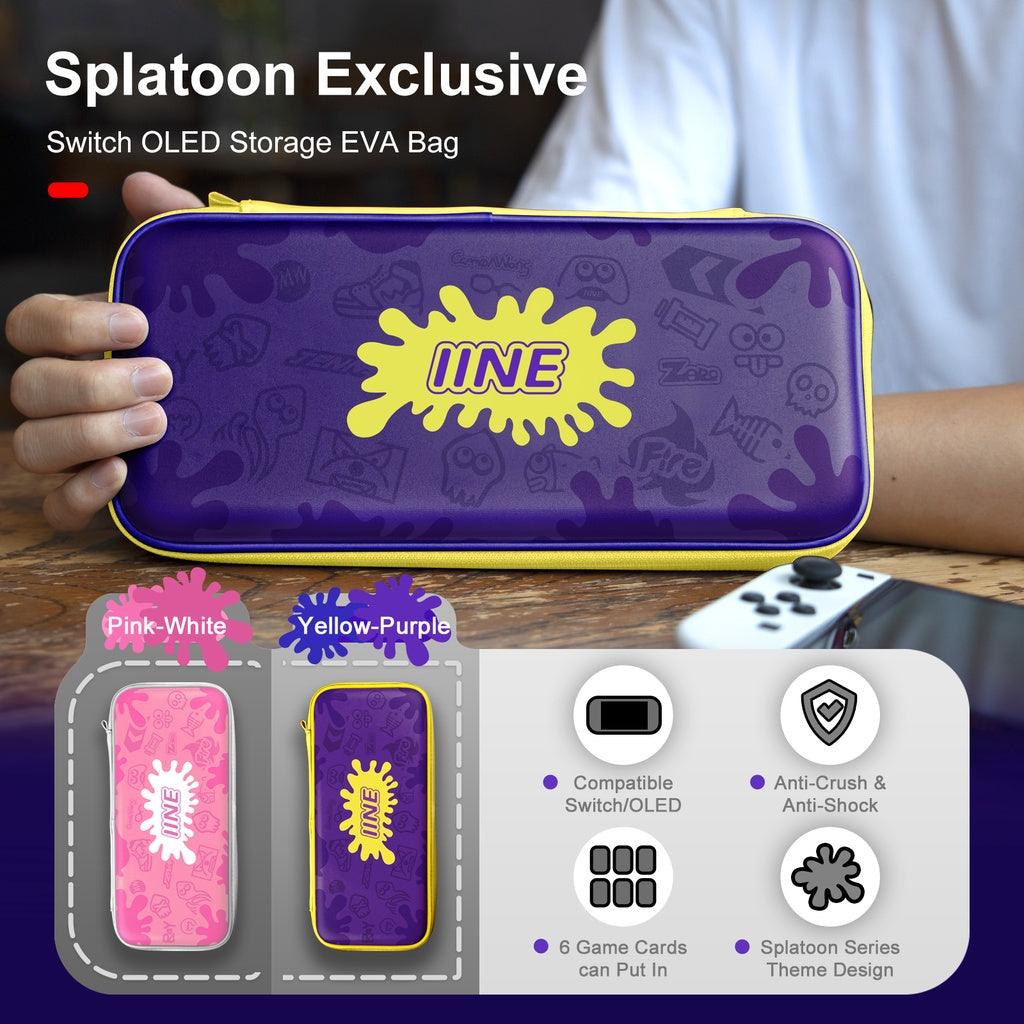 NSW IINE Storage Bag For N-Switch / N-Switch OLED (Splatoon 3 Purple/Yellow) (L711) - DataBlitz