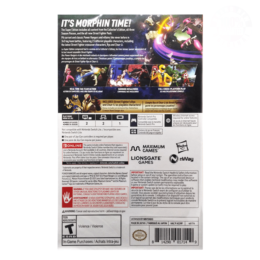 Nintendo Switch Power Rangers Battle For The Grid Super Edition