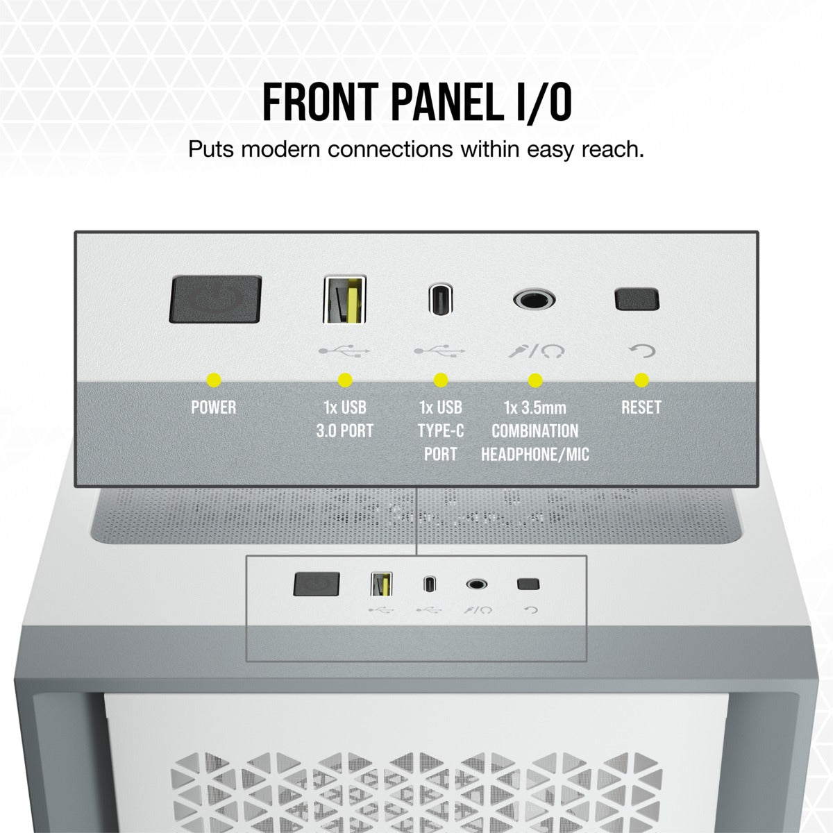 Corsair 4000D Airflow Tempered Glass Mid-Tower ATX Case (White)