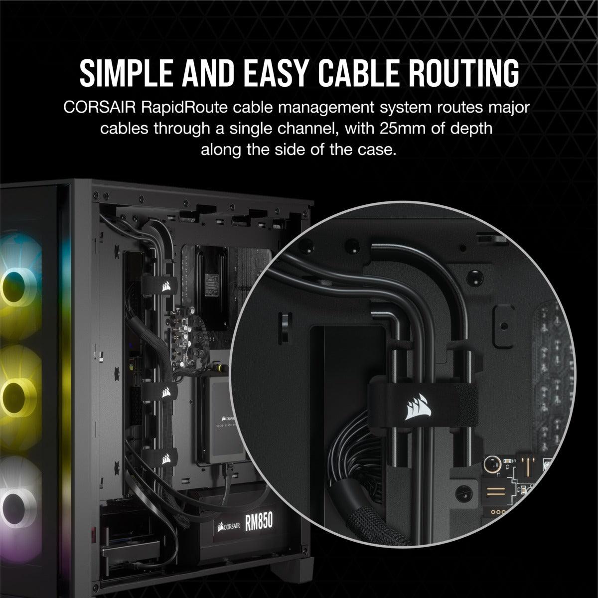 Corsair iCUE 4000X RGB Tempered Glass Mid-Tower ATX Case (Black) - DataBlitz