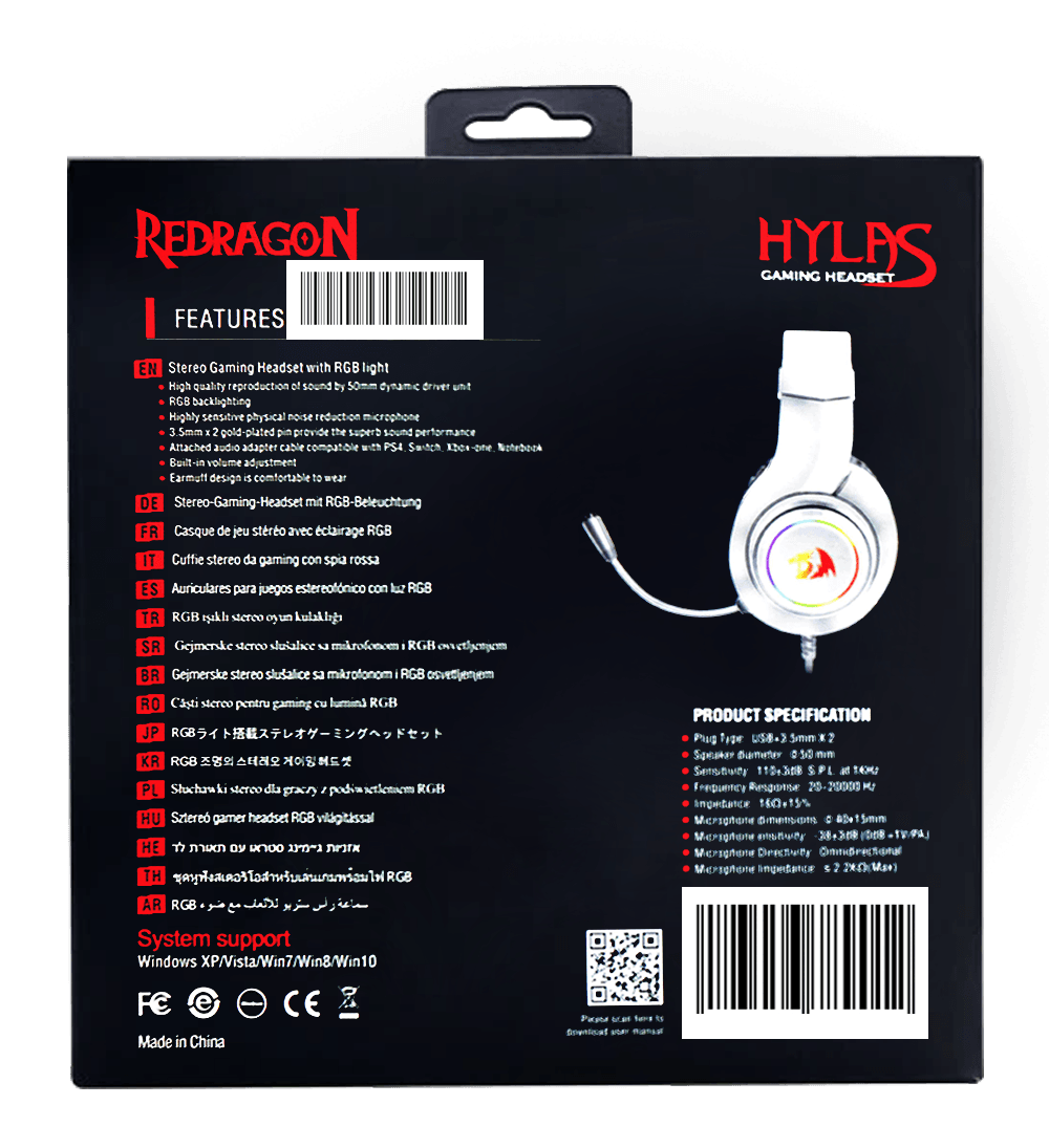 REDRAGON HYLAS GAMING HEADSET (WHITE) (H260-W) - DataBlitz