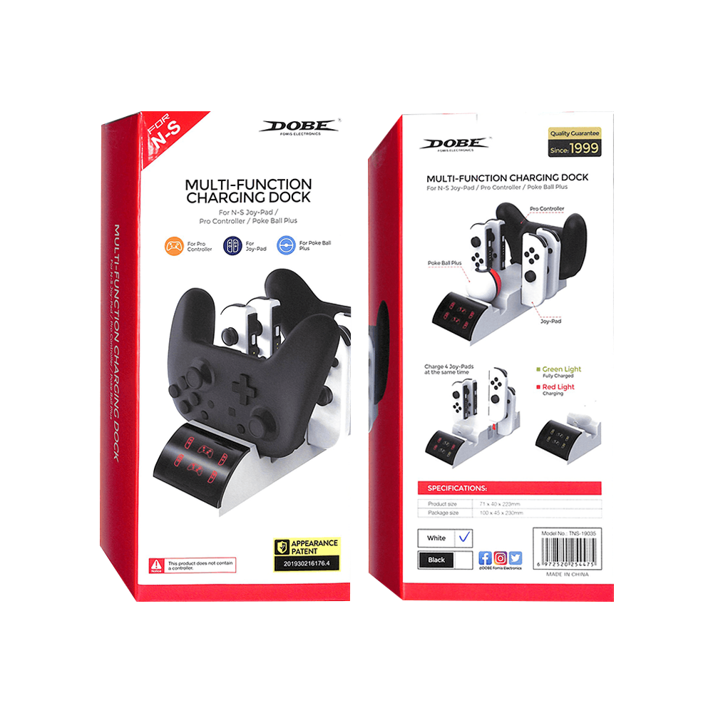 DOBE NSW MULTI-FUNCTION CHARGING DOCK FOR N-S JOY-PAD/PRO CONTROLLER/POKE BALL PLUS (WHITE) (TNS-19035) - DataBlitz