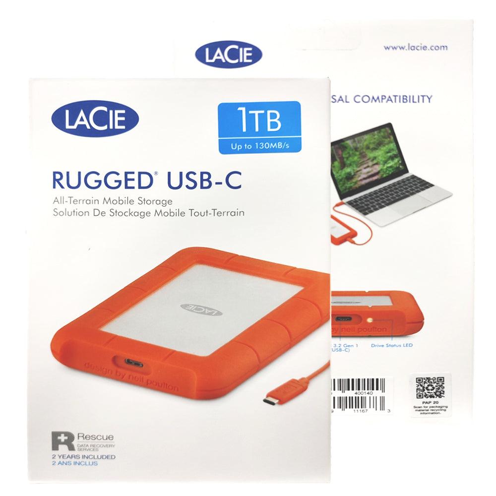 SEAGATE LACIE 1TB RUGGED USB 3.1 GEN. 1 TYPE-C HIGH PERFORMANCE PORTABLE EXTERNAL HARD DRIVE (STFR1000800) - DataBlitz