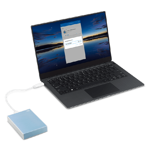 SEAGATE ONE TOUCH 4TB PORTABLE HDD WITH PASSWORD PROTECTION (LIGHT BLUE) - DataBlitz