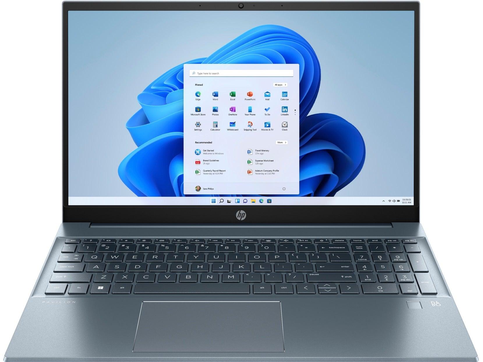HP Pavilion 15-EH2042AU Laptop (Fog Blue) | 15.6” FHD | Ryzen 5 5625U | 16GB DDR4 | 1TB M.2 SSD | AMD Radeon Graphics | Windows 11 Home | MS Office Home & Student 2021 | HP Prelude 15.6- Inch Topload Bag - DataBlitz