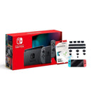 Nintendo Switch Console With Grey Joycon + NSW Dobe Dust-Proof Kit Include Rubber Plug & Toughened Glass Film (TNS-862) Bundle - DataBlitz