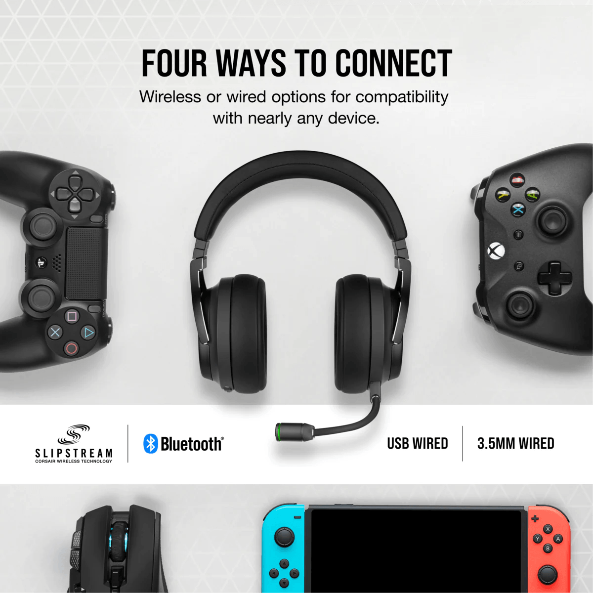 Corsair Virtuoso RGB Wireless XT High-Fidelity Gaming Headset With Spatial Audio (Slate) - DataBlitz