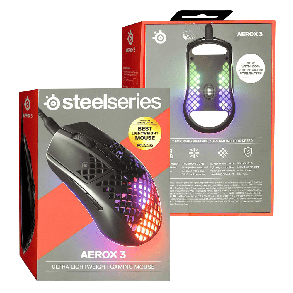 STEELSERIES AEROX 3 ULTRA LIGHTWEIGHT GAMING MOUSE (2022) ONYX (PN62611) - DataBlitz