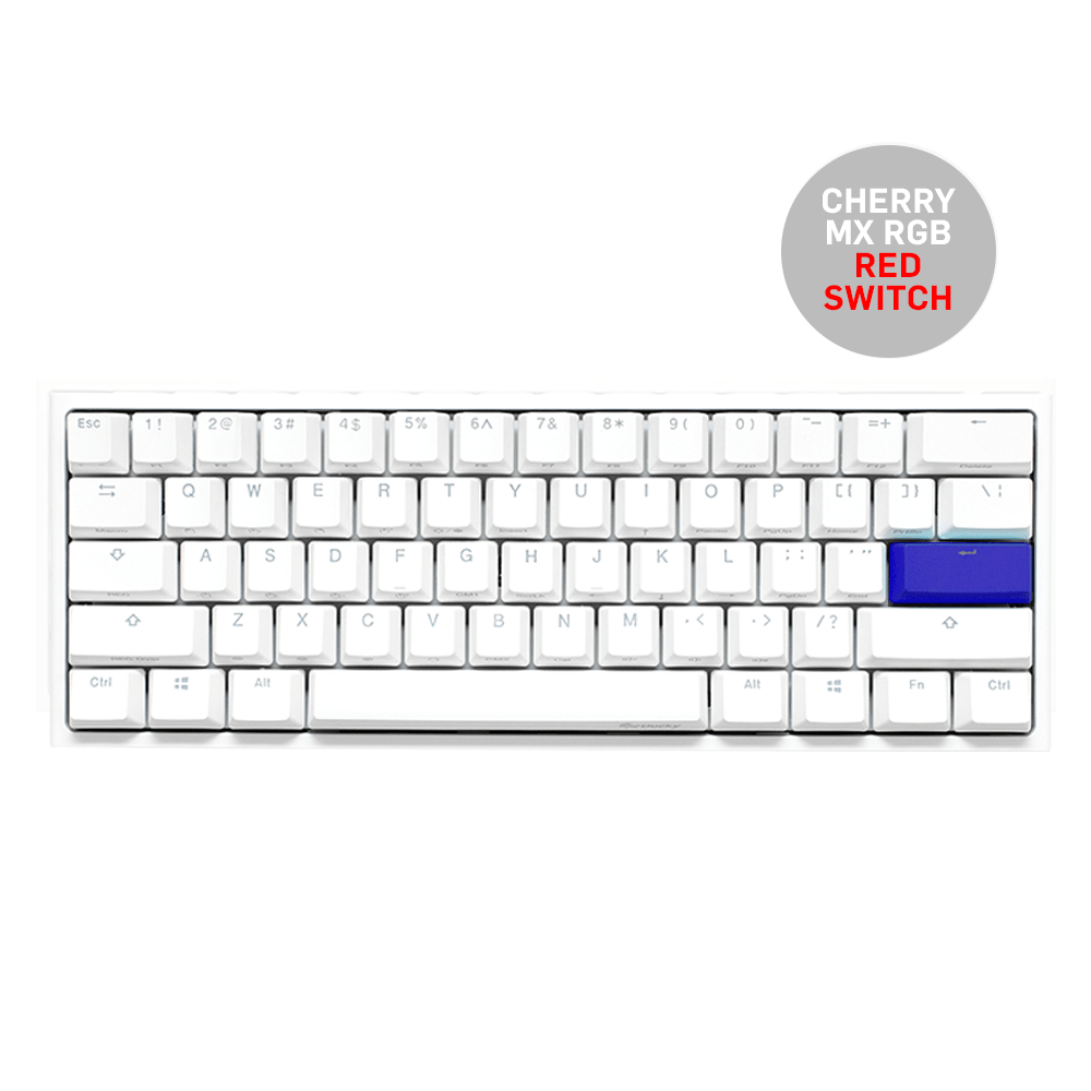 DUCKY ONE 2 MINI WHITE CASE RGB LED PBT DOUBLE SHOT MECHANICAL KEYBOARD (CHERRY MX RGB RED SWITCH) (DKON2061ST-RUSPDWWT1) - DataBlitz