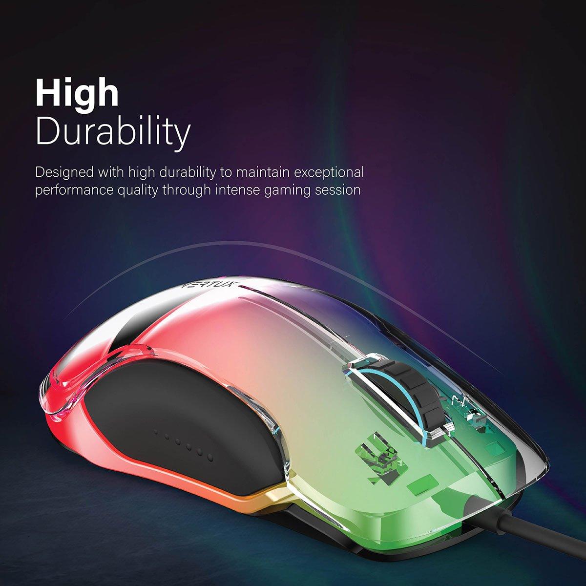 VERTUX PHOENIX EXTREME PERFORMANCE PROFESSIONAL GAMING LUMIFLUX MOUSE BLACK - DataBlitz