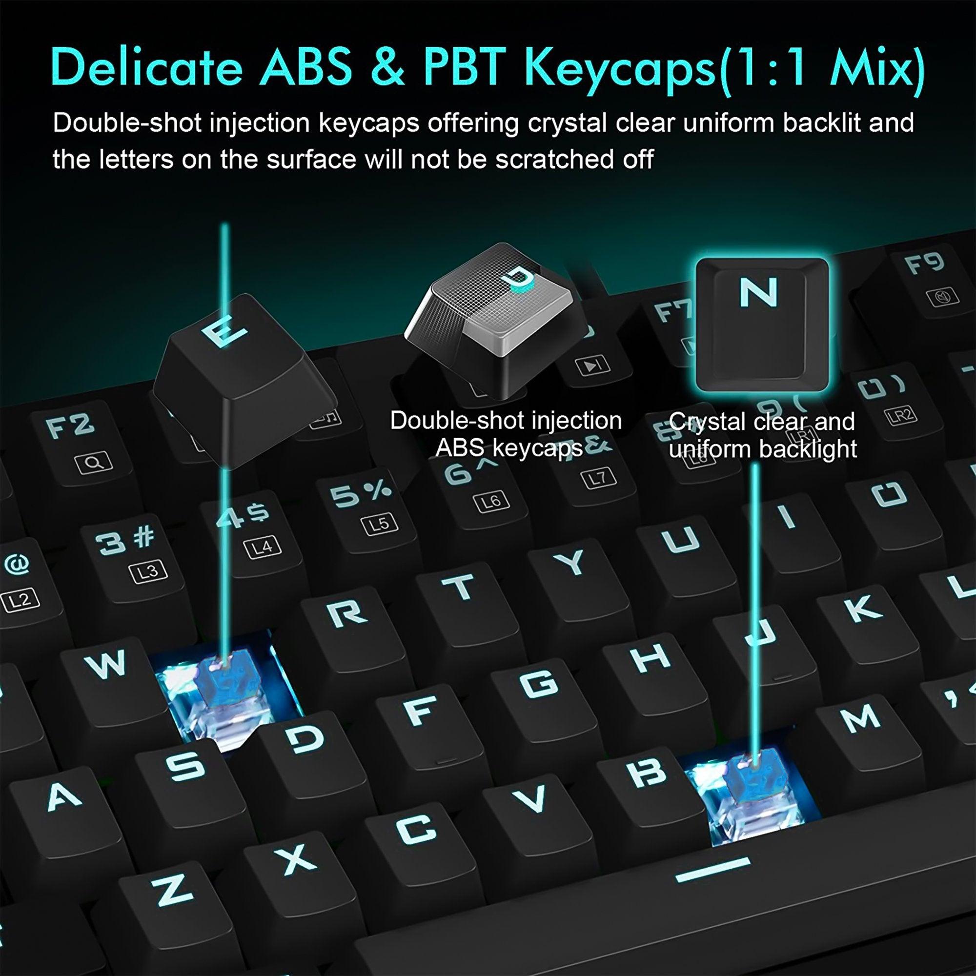 E-YOOSO K-620 Single Light With RGB Side Light 87 Keys Mechanical Keyboard Black/Gray (Blue Switch) - DataBlitz