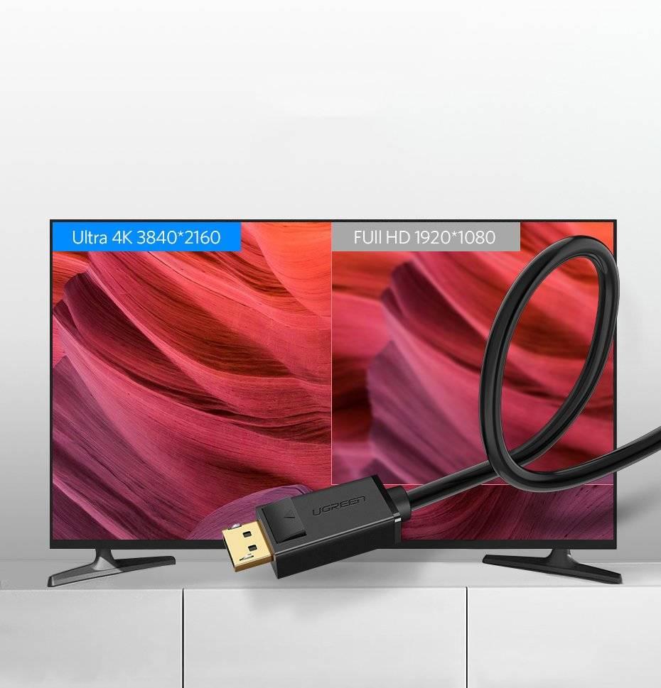 UGREEN DP 1.2 Male To Male Cable 1.5M (Black) (DP102/10245) - DataBlitz