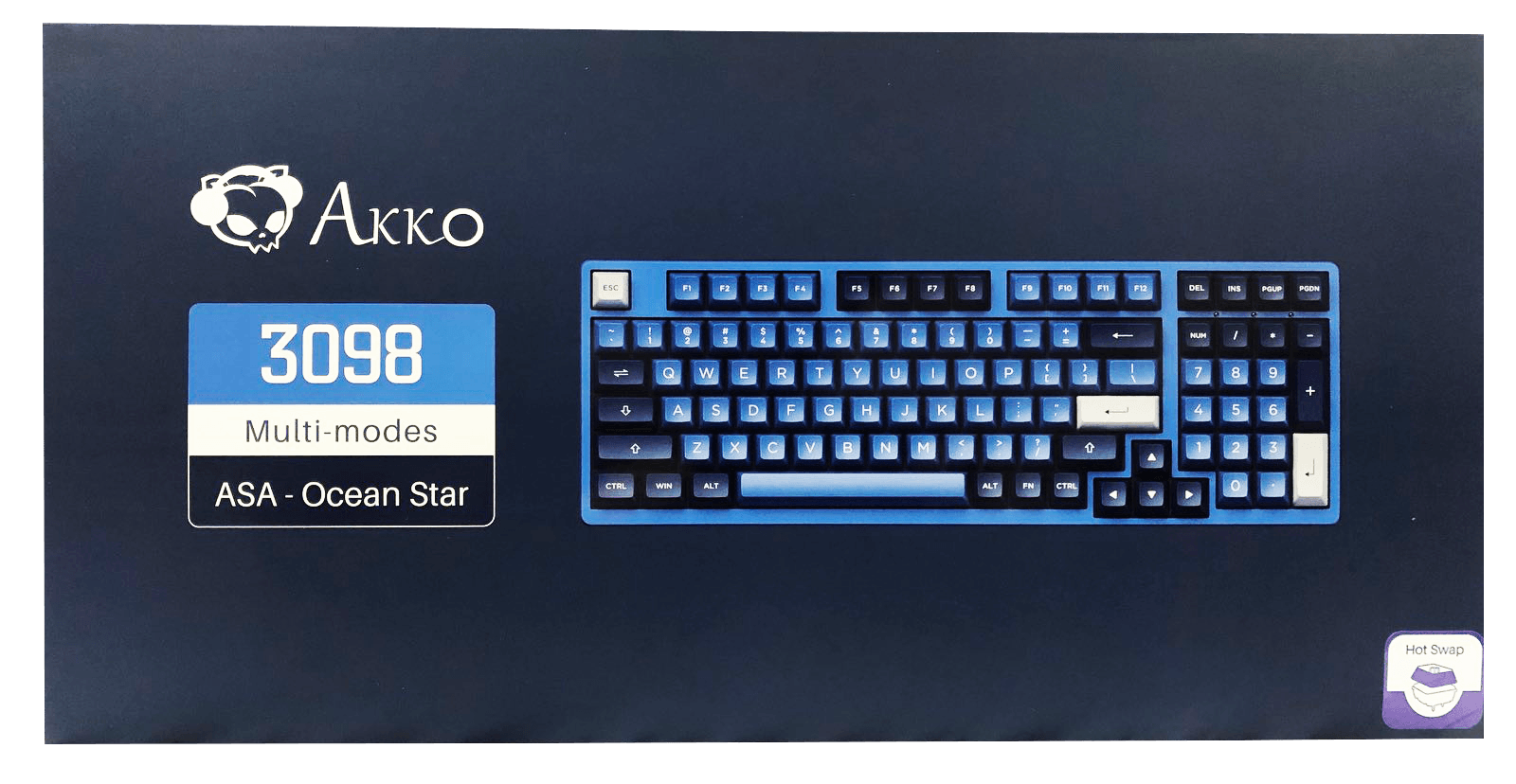 AKKO OCEAN STAR 3098B MECHANICAL KEYBOARD (AKKO SWITCH JELLY WHITE) - DataBlitz