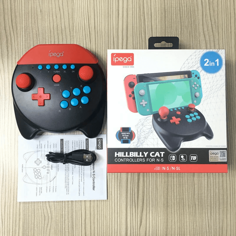 Ipega 2-In-1 Hillbilly Cat Controllers For Switch N Switch Lite Black PG-SW025A - DataBlitz