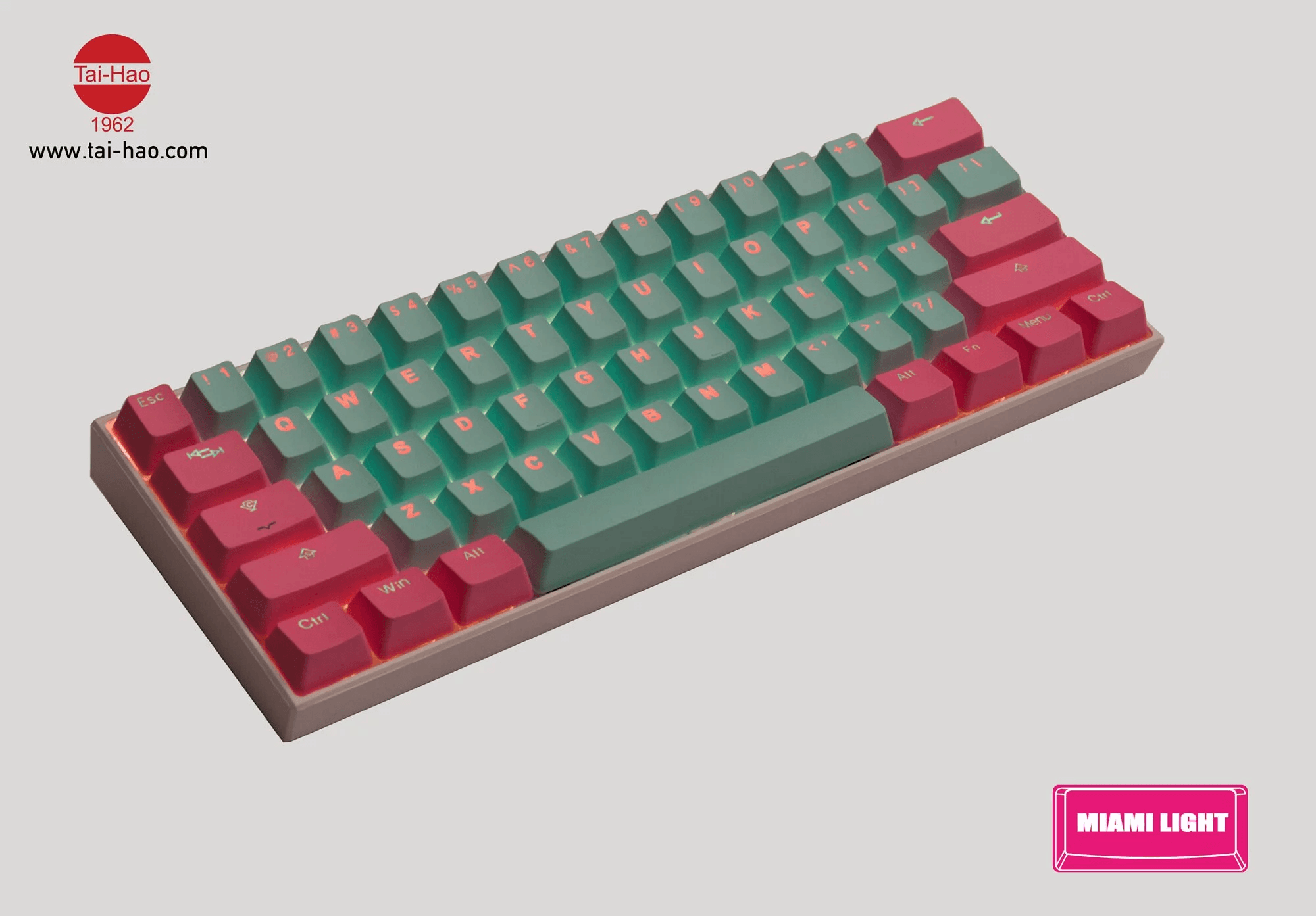 TAIHAO DOUBLE SHOT PBT BACKLIT KEYCAPS SET FOR CHERRY MX SWITCH (116-KEYS) (MIAMI LIGHTS) (C22BU201) - DataBlitz