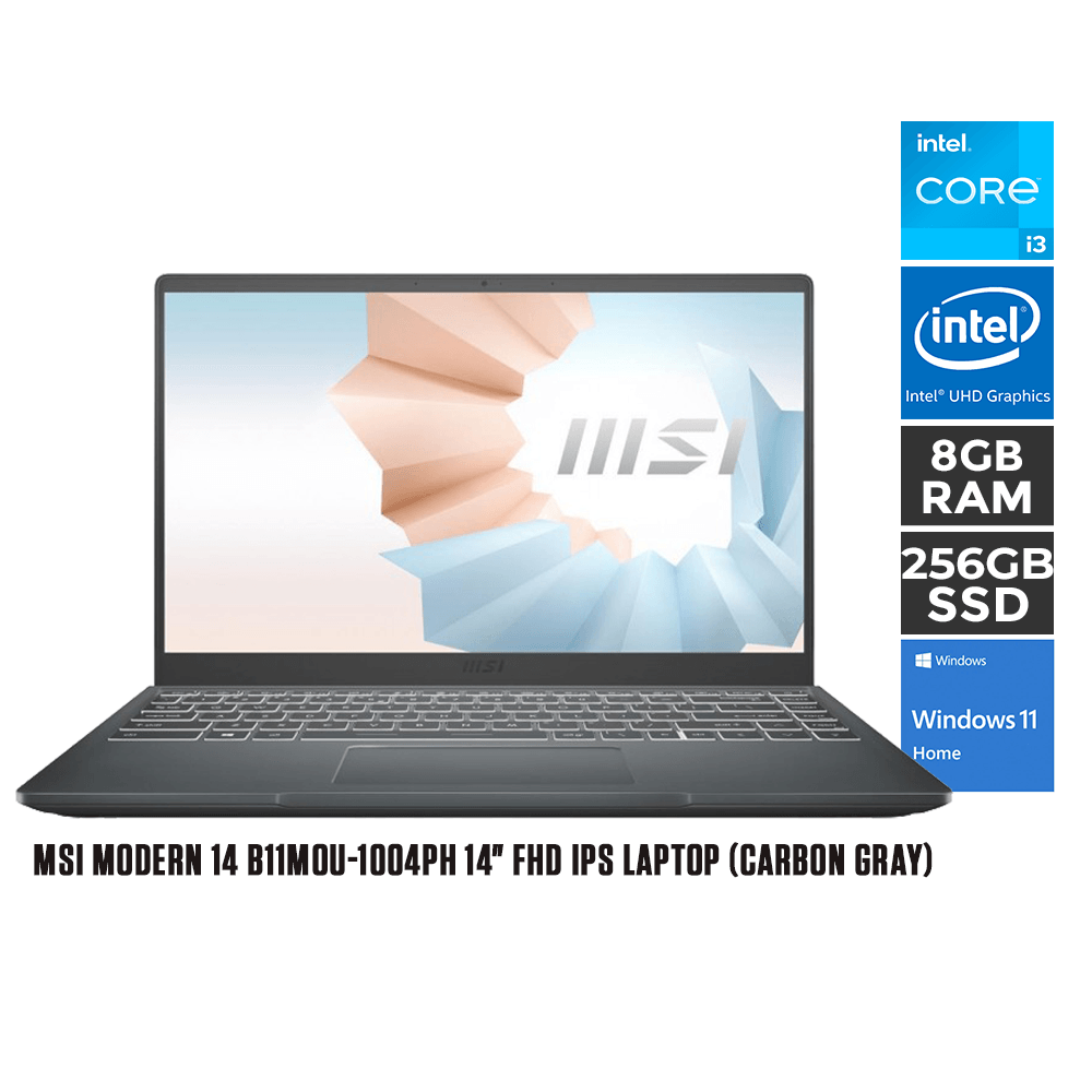 MSI MODERN 14 B11MOU-1004PH LAPTOP (CARBON GRAY) | 14