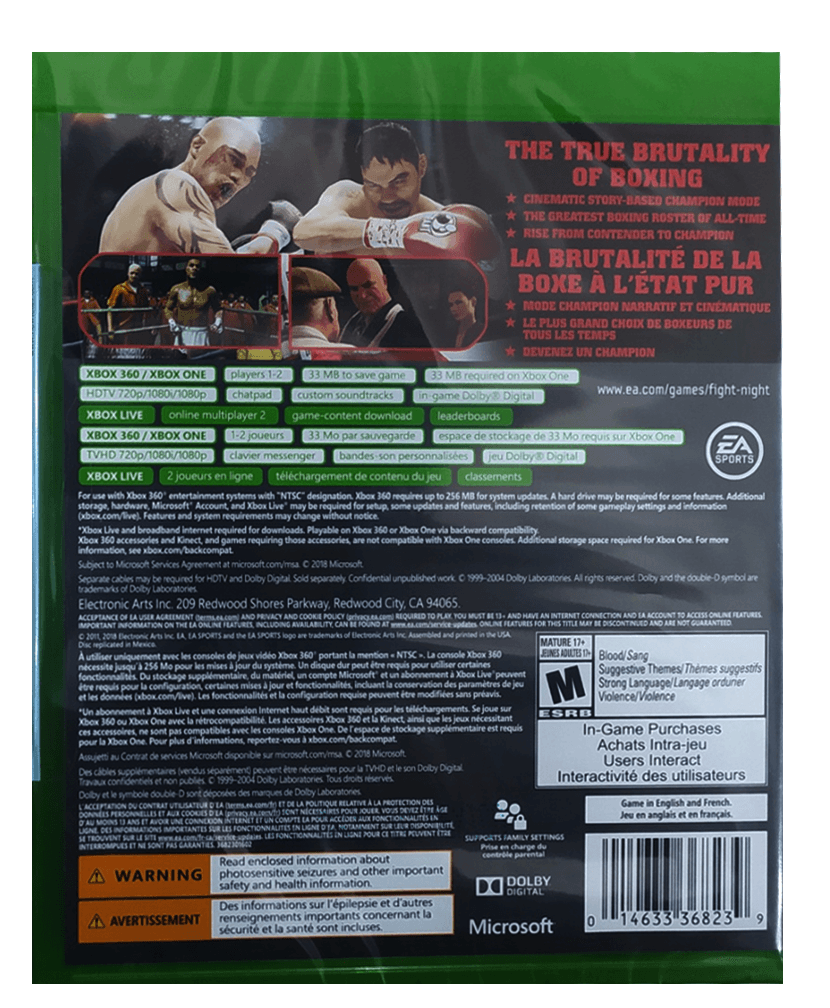 XBOX ONE FIGHT NIGHT CHAMPION NTSC (ENG/FR) (X360 COMPATIBLE) - DataBlitz