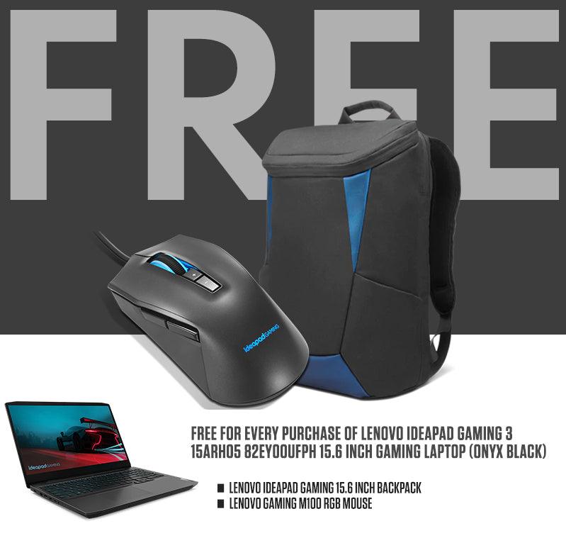 LENOVO IDEAPAD GAMING 3 15ARH05 82EY00UFPH GAMING LAPTOP (ONYX BLACK) | 15.6 " FHD | RYZEN 5 4600H | 8GB DDR4 | 512GB SSD | GTX 1650 | WIN10 + LENOVO IDEAPAD GAMING BACKPACK - DataBlitz