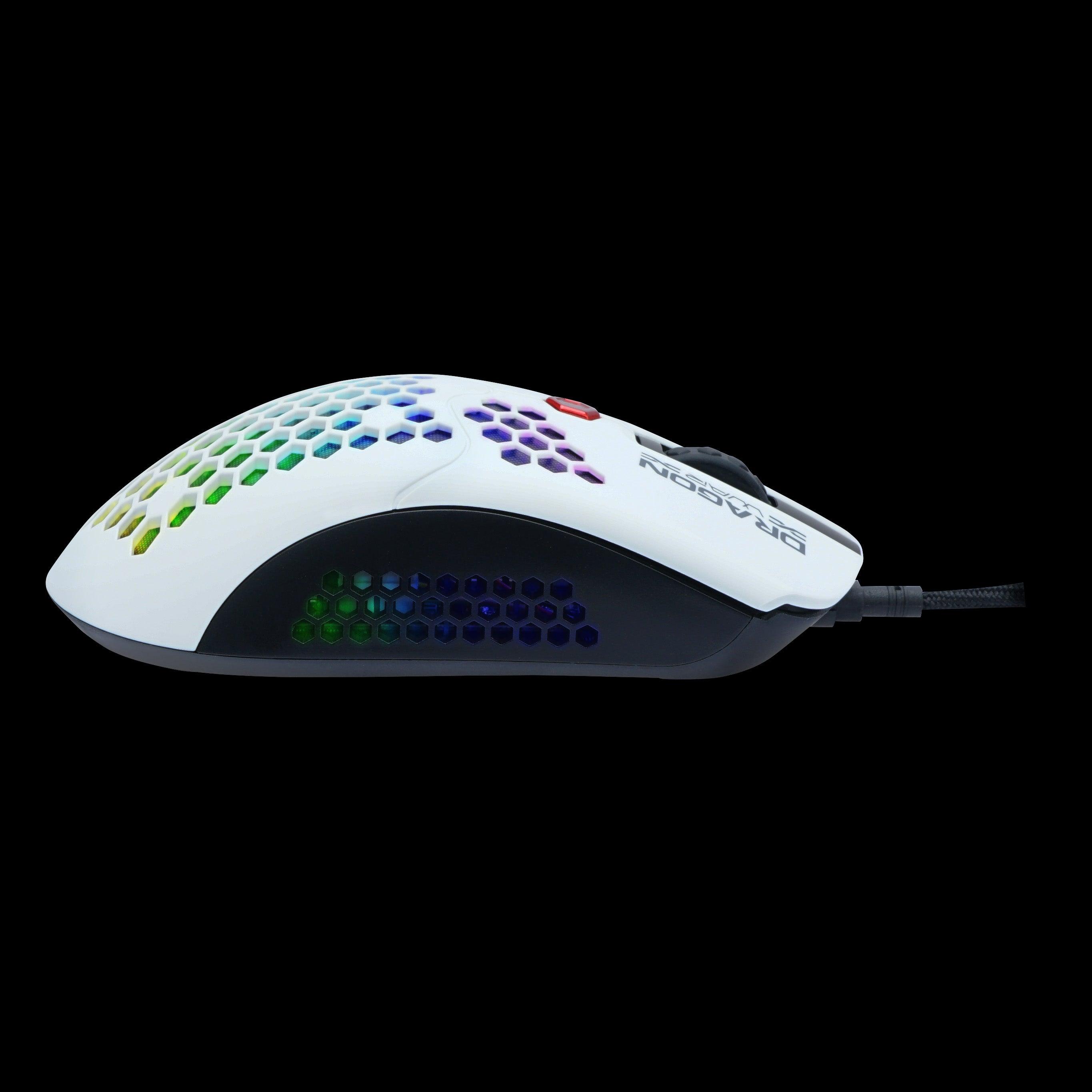 Dragonwar Ultra Light Honeycomb RGB Phoenix Pro Gaming Mouse White (ELE-G25-WH) - DataBlitz