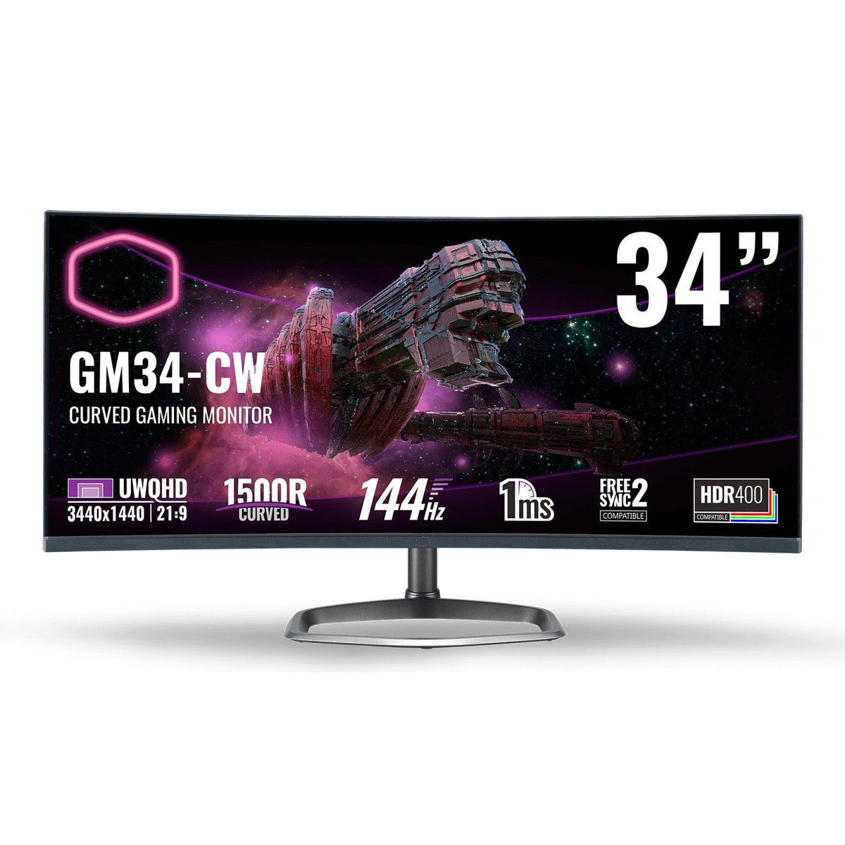 Cooler Master GM34-CW2 34” UWQHD Curved Gaming Monitor - DataBlitz