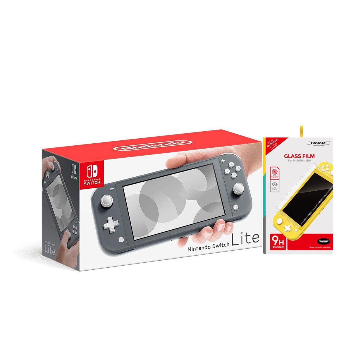 Nintendo Switch Lite Console Gray + Dobe Glass Film 9H (TNS-19118) Bundle - DataBlitz