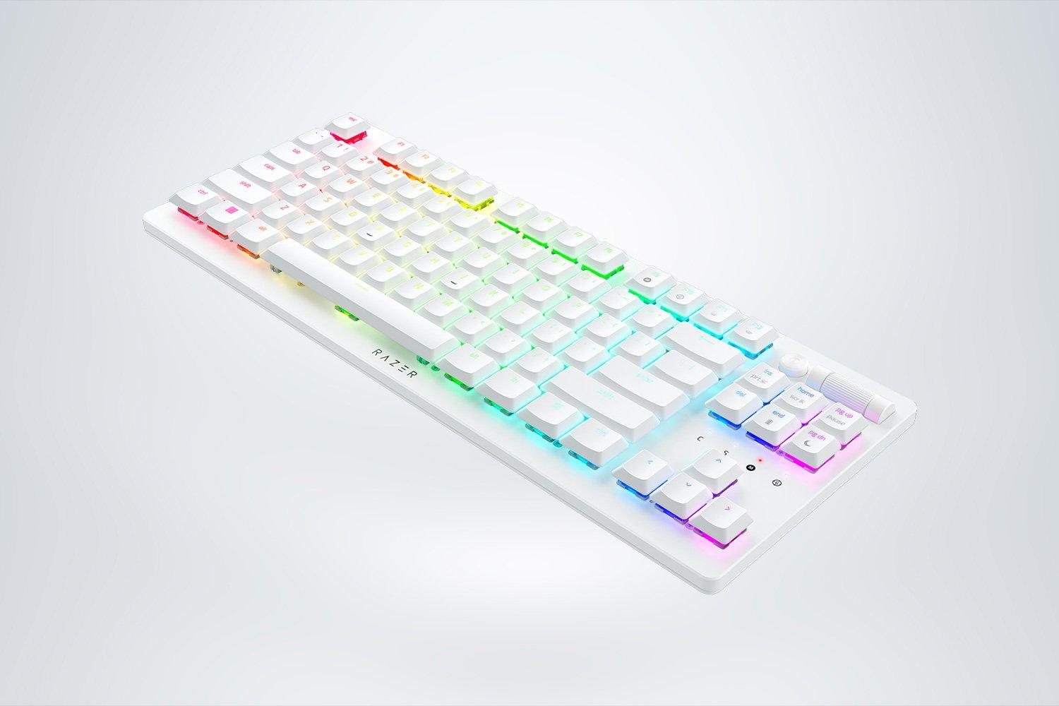 Razer Deathstalker V2 PRO Tenkeyless Wireless Low-Profile Optical Gaming Keyboard (White Edition) (Red Switches) - DataBlitz