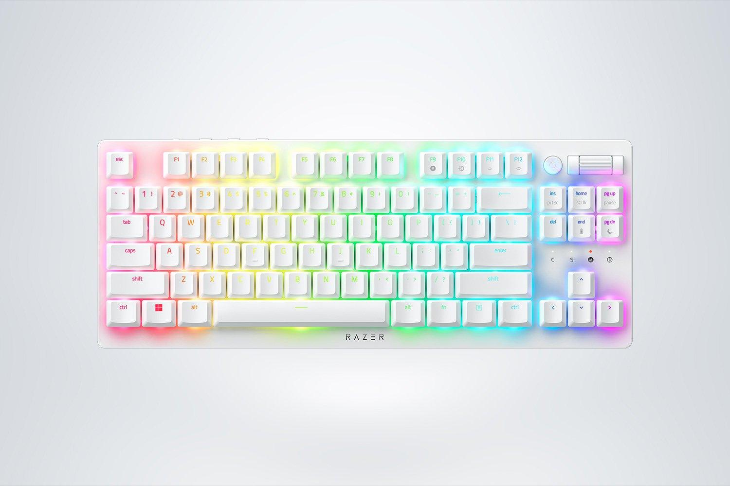 Razer Deathstalker V2 PRO Tenkeyless Wireless Low-Profile Optical Gaming Keyboard (White Edition) (Red Switches) - DataBlitz