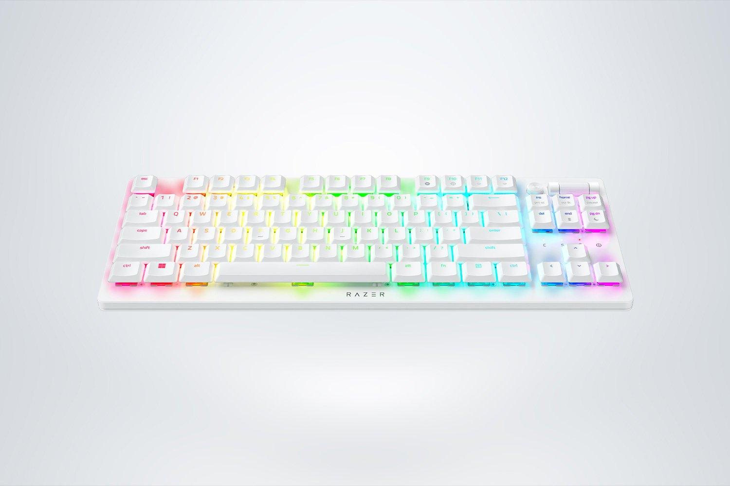Razer Deathstalker V2 PRO Tenkeyless Wireless Low-Profile Optical Gaming Keyboard (White Edition) (Red Switches) - DataBlitz