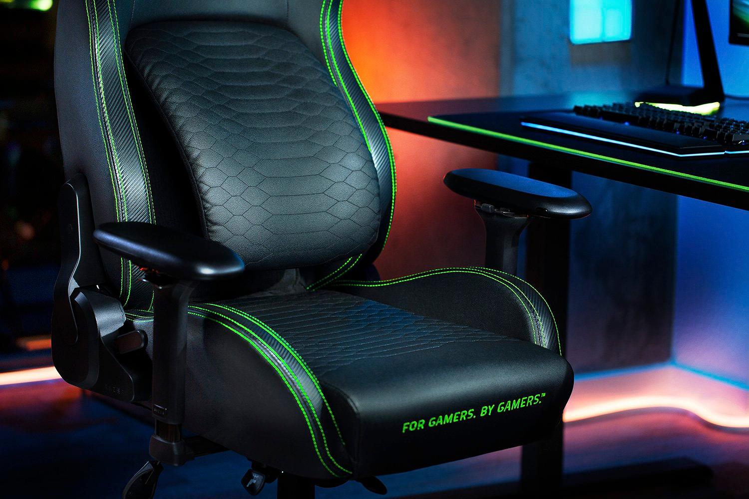 Razer Iskur Gaming Chair With Ergonomic Lumbar Support (Black/Green)