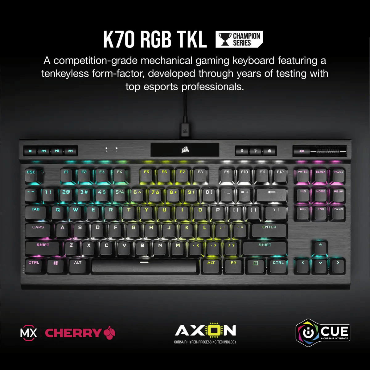 CORSAIR K70 RGB TKL CHAMPION SERIES MECHANICAL GAMING KEYBOARD (CHERRYY MX RED) - DataBlitz