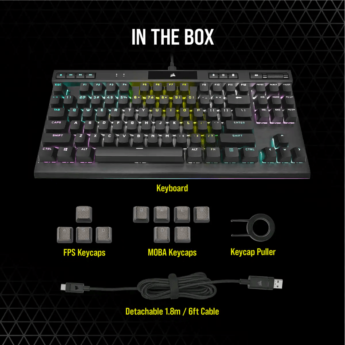 CORSAIR K70 RGB TKL CHAMPION SERIES MECHANICAL GAMING KEYBOARD (CHERRYY MX RED) - DataBlitz