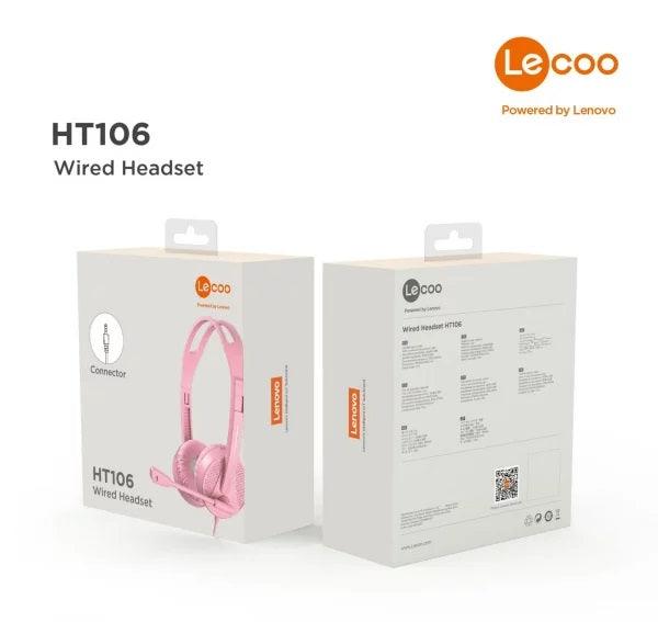 LENOVO LECOO HT106 WIRED HEADSET (PINK) - DataBlitz