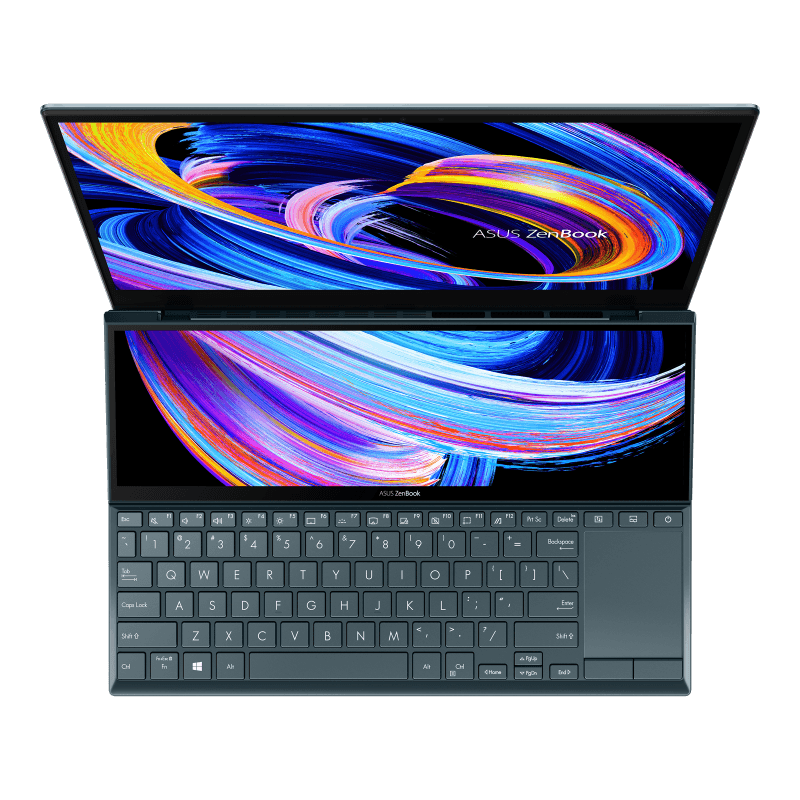 Asus Zenbook Duo 14 UX482EAR-HY341WS Touchscreen Laptop (Celestial Blue) | 14" FHD | i5-1155G7 | 16GB LPDDR4X | 512GB SSD | Iris Xᵉ Graphics | Windows 11 Home | MS Office H&S 2021 | Sleeve | Stand | Stylus Pen - DataBlitz
