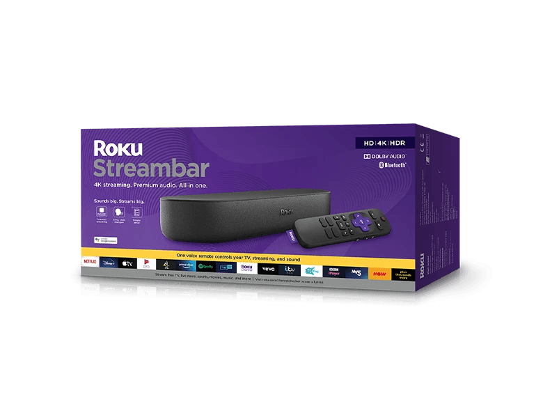 ROKU STREAMBAR 4K/HD/HDR STREAMING MEDIA PLAYER & PREMIUM AUDIO - DataBlitz