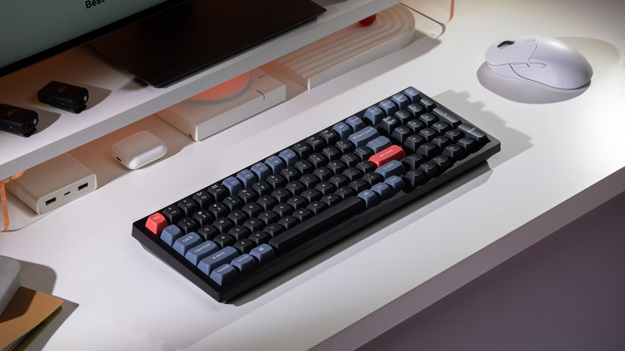 Keychron K4 Pro QMK/Via Hot-Swappable White Backlight Wireless Mechanical Keyboard (K Pro Mechanical Brown Switch) (K4P-G3)
