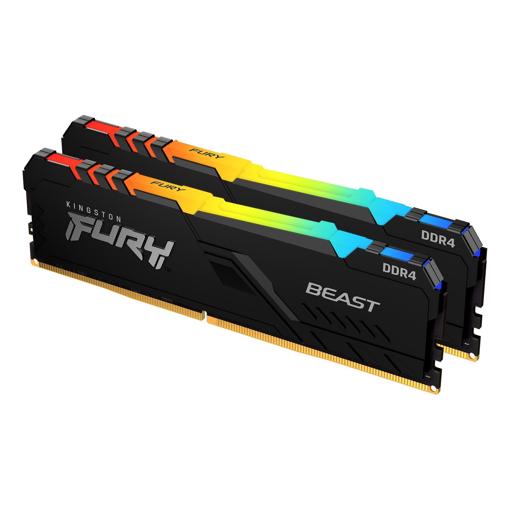 Kingston Fury Beast 16GB DDR4 RGB 3600MHZ Memory (Kit Of 2)  (KF436C17BBAK2/16)