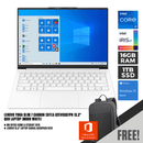 LENOVO YOGA SLIM 7 CARBON 13ITL5 82EV0007PH LAPTOP (MOON WHITE) | 13.3" QHD | i7-1165G7 | 16Gb LPDDR4 + 1TB SSD | IRIS XE | WIN10 + MS OFFICE HOME & STUDENT 2019 + LENOVO 15.6" LAPTOP CASUAL BACKPACK B210 - DataBlitz