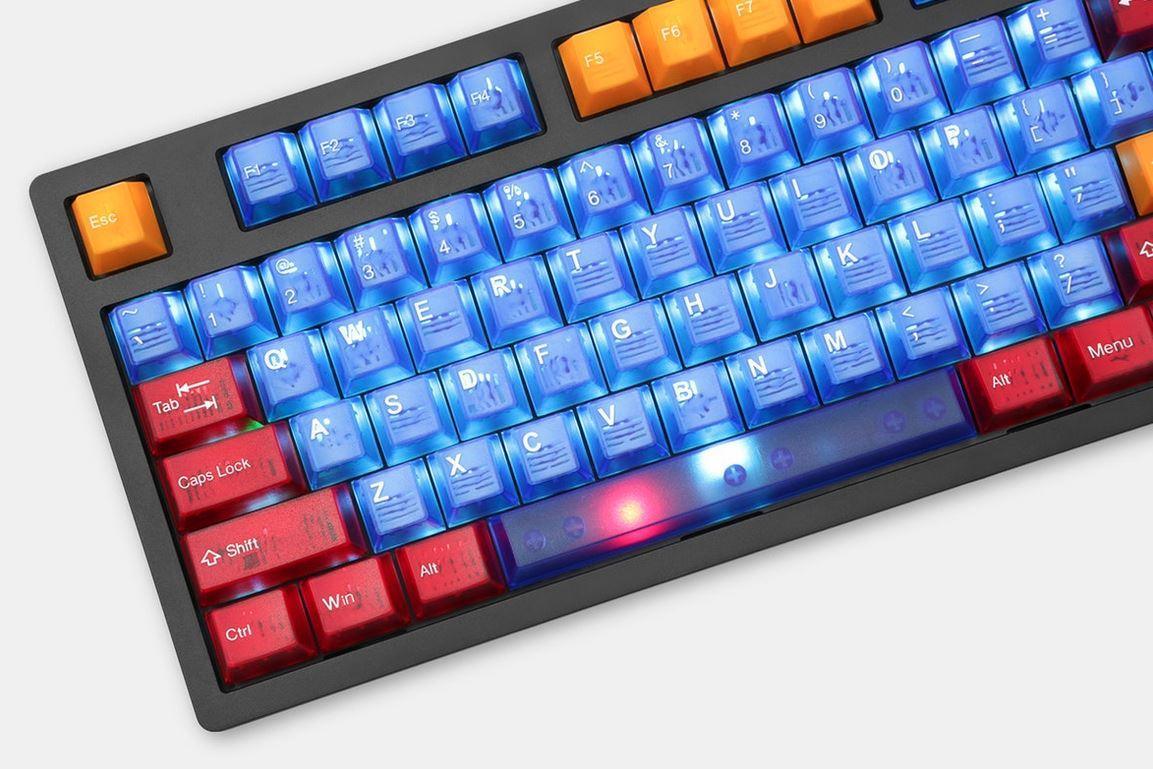 TAIHAO DOUBLE SHOT ABS-CUBIC BACKLIT KEYCAPS SET FOR CHERRY MX SWITCH (104-KEYS) (ORZ I - BLUE) (T31BU301) - DataBlitz
