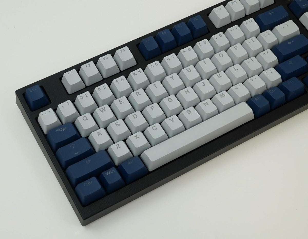 TAIHAO DOUBLE SHOT PBT BACKLIT KEYCAPS SET FOR CHERRY MX SWITCH (132-KEYS) (COOL GRAY/NAVY) (C22BL201) - DataBlitz