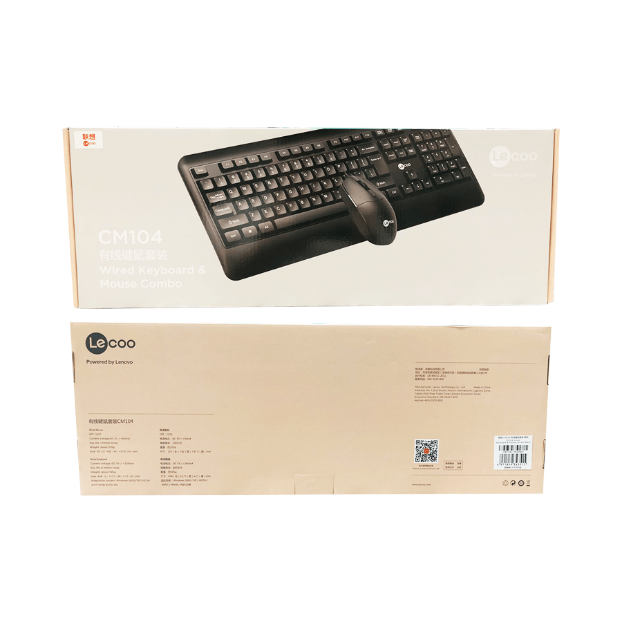 Lecoo CM104 Wired Keyboard And Mouse Combo (Black)
