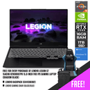 LENOVO LEGION S7 15ACH6 82K80007PH GAMING LAPTOP (SHADOW BLACK) | 15.6"FHD | RYZEN 9 | 16GB DDR4 | 1TB SSD | RTX 3060 | WIN10 + LENOVO BACKPACK (GX41C86982) + LENOVO GAMING CHAIR (BLACK/BLUE) - DataBlitz