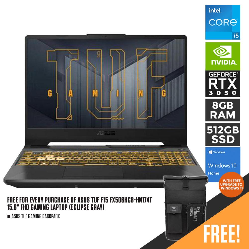 ASUS TUF F15 FX506HCB-HN174T GAMING LAPTOP (ECLIPSE GRAY) | 15.6" FHD | i5-11400H | 8GB DDR4 | 512GB SSD | RTX 3050 | WIN10 + TUF GAMING BACKPACK - DataBlitz