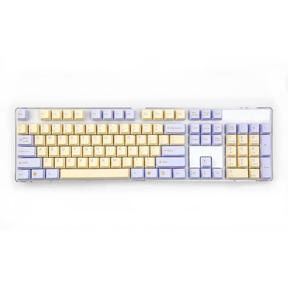 Taihao Double Shot PBT Keycaps Set For Cherry MX Switch (104-Keys) (Mermaids Kiss) (Purple/Yellow) (C02YP201) - DataBlitz