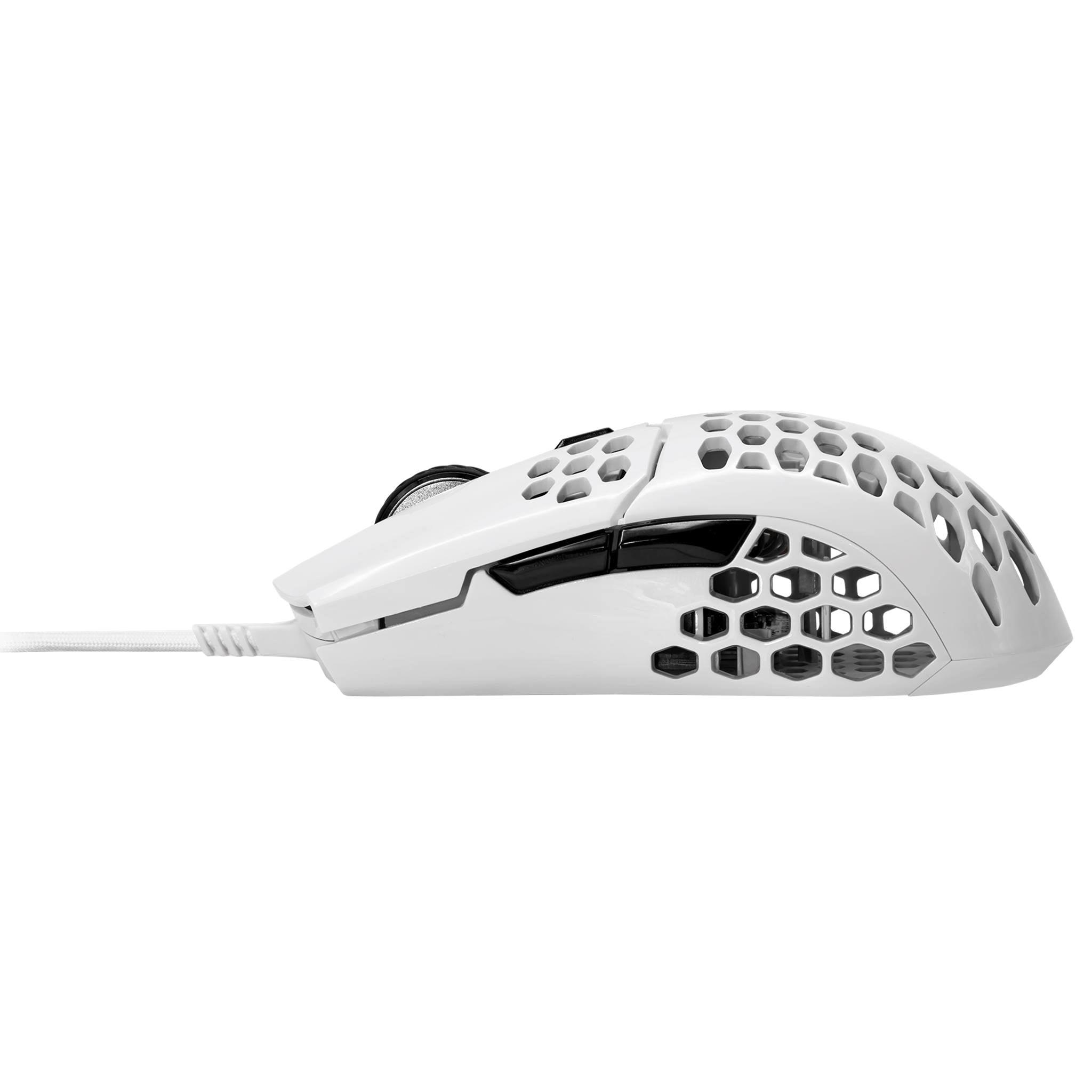 COOLER MASTER MM710 PRO-GRADE GAMING MOUSE WITH HONEYCOMB SHELL AND ULTRAWEAVE CABLE (GLOSSY WHITE) - DataBlitz