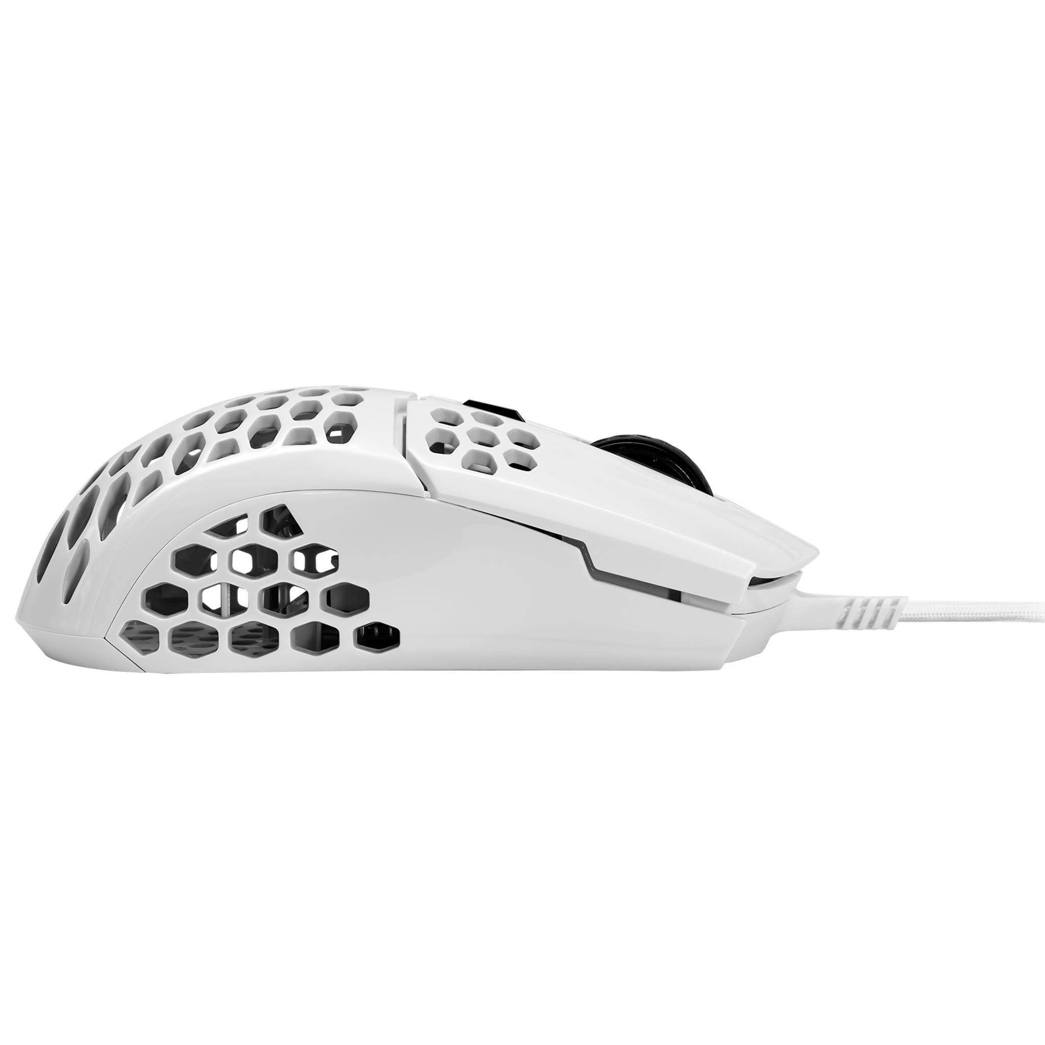 COOLER MASTER MM710 PRO-GRADE GAMING MOUSE WITH HONEYCOMB SHELL AND ULTRAWEAVE CABLE (GLOSSY WHITE) - DataBlitz