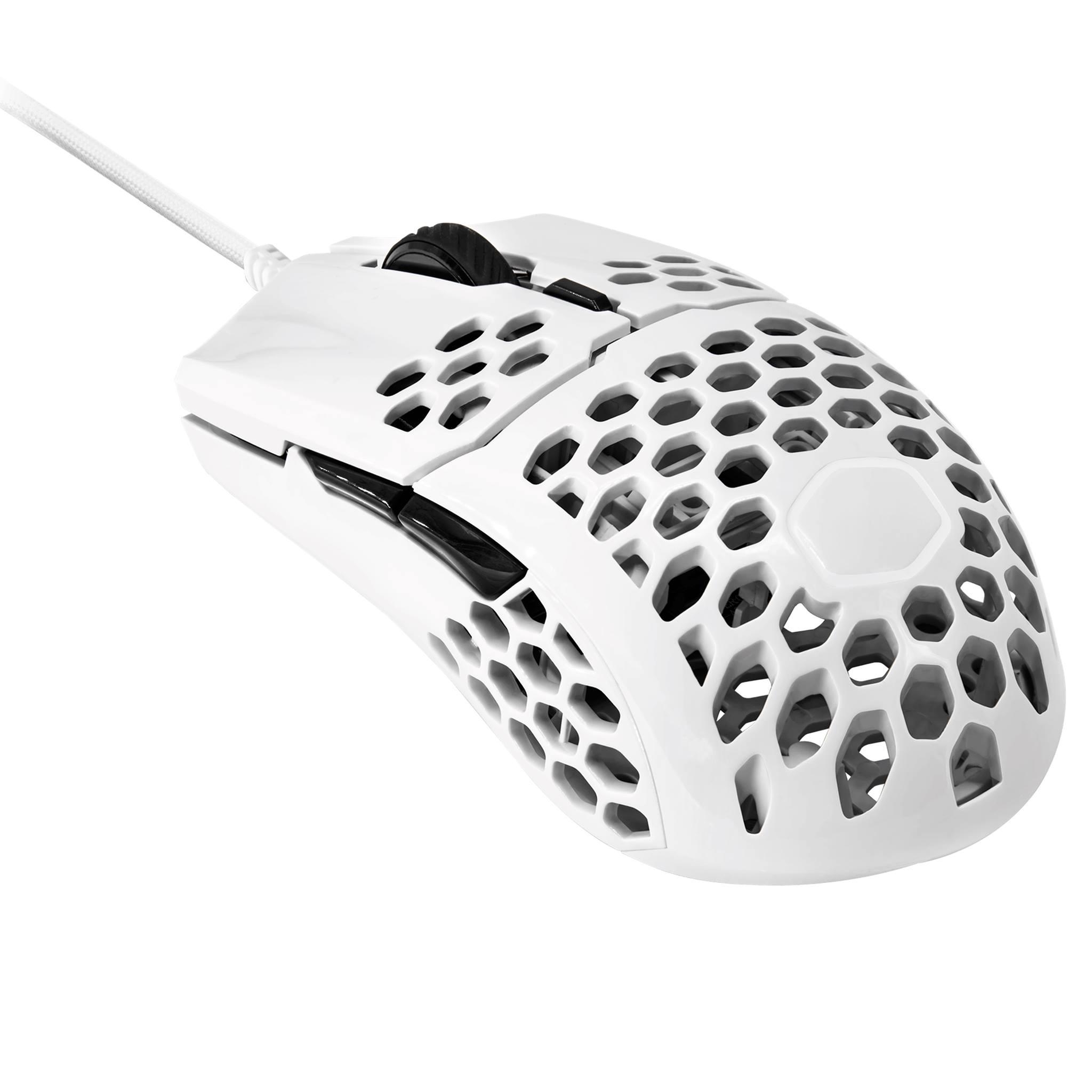 COOLER MASTER MM710 PRO-GRADE GAMING MOUSE WITH HONEYCOMB SHELL AND ULTRAWEAVE CABLE (GLOSSY WHITE) - DataBlitz