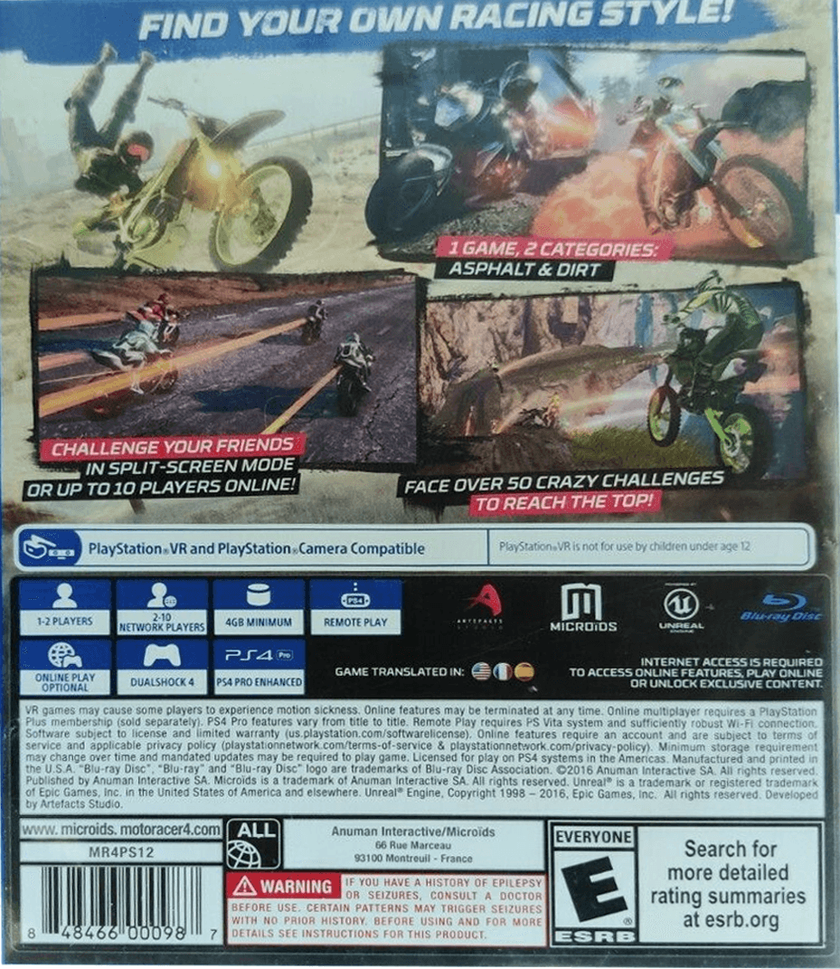 PS4 MOTO RACER 4 VR ALL - DataBlitz