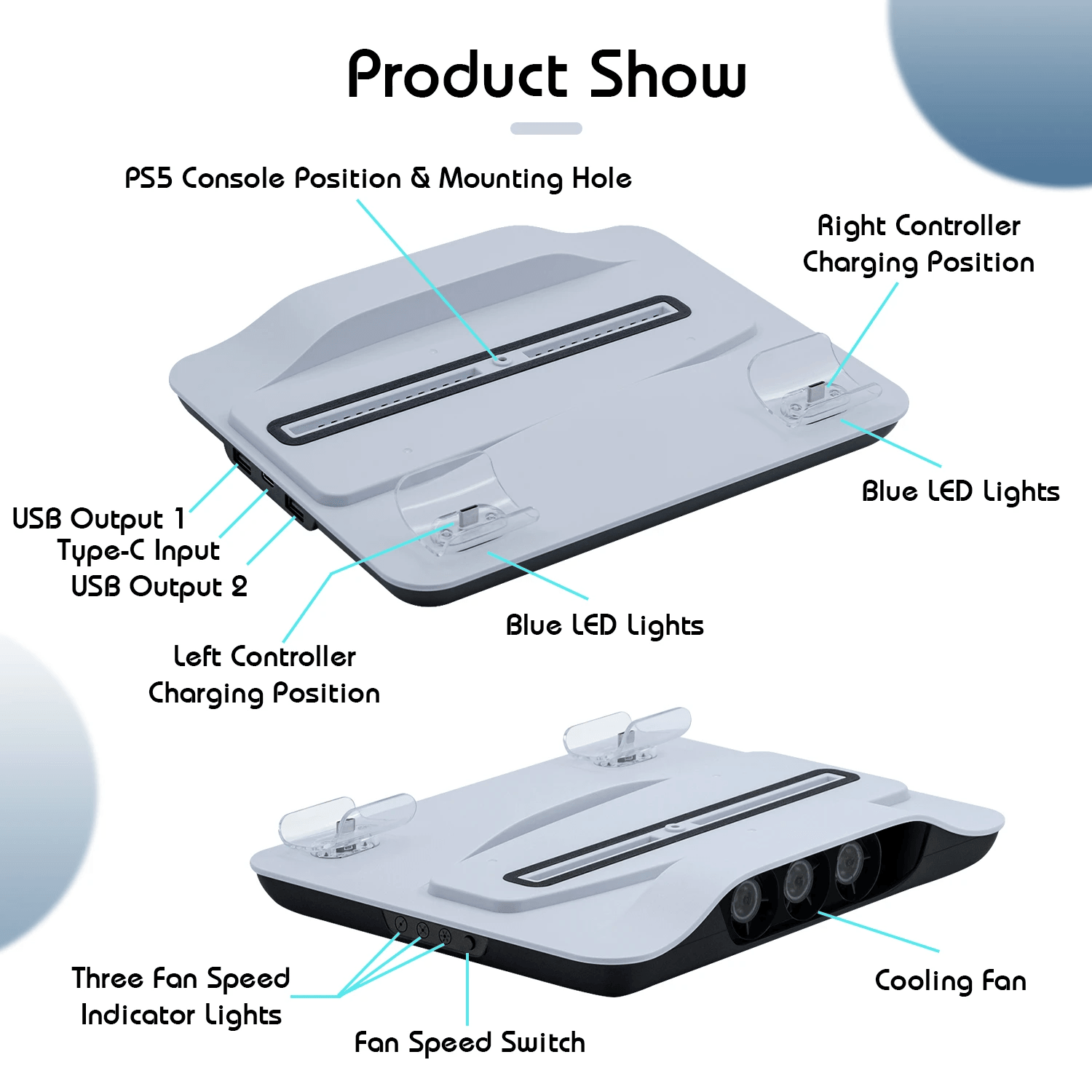 DOBE PS5 MULTIFUNCTIONAL COOLING STAND FOR P-5 (WHITE) (TP5-05102) - DataBlitz